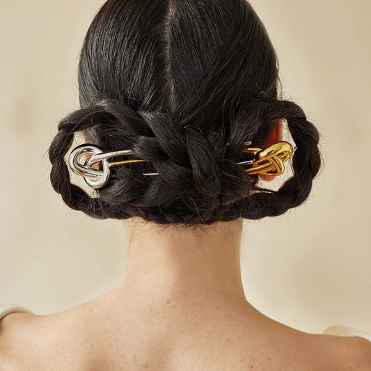 Stainless steel 18k gold-plated hair stick
