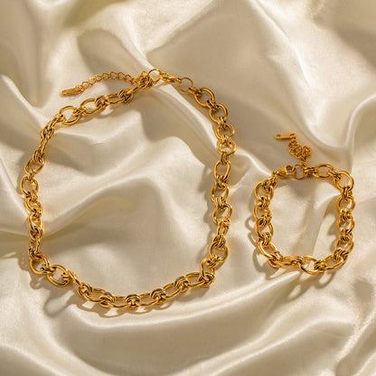 Stainless steel 18k gold-plated bracelet