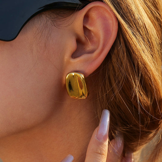 Stainless steel 18k gold-plated earrings