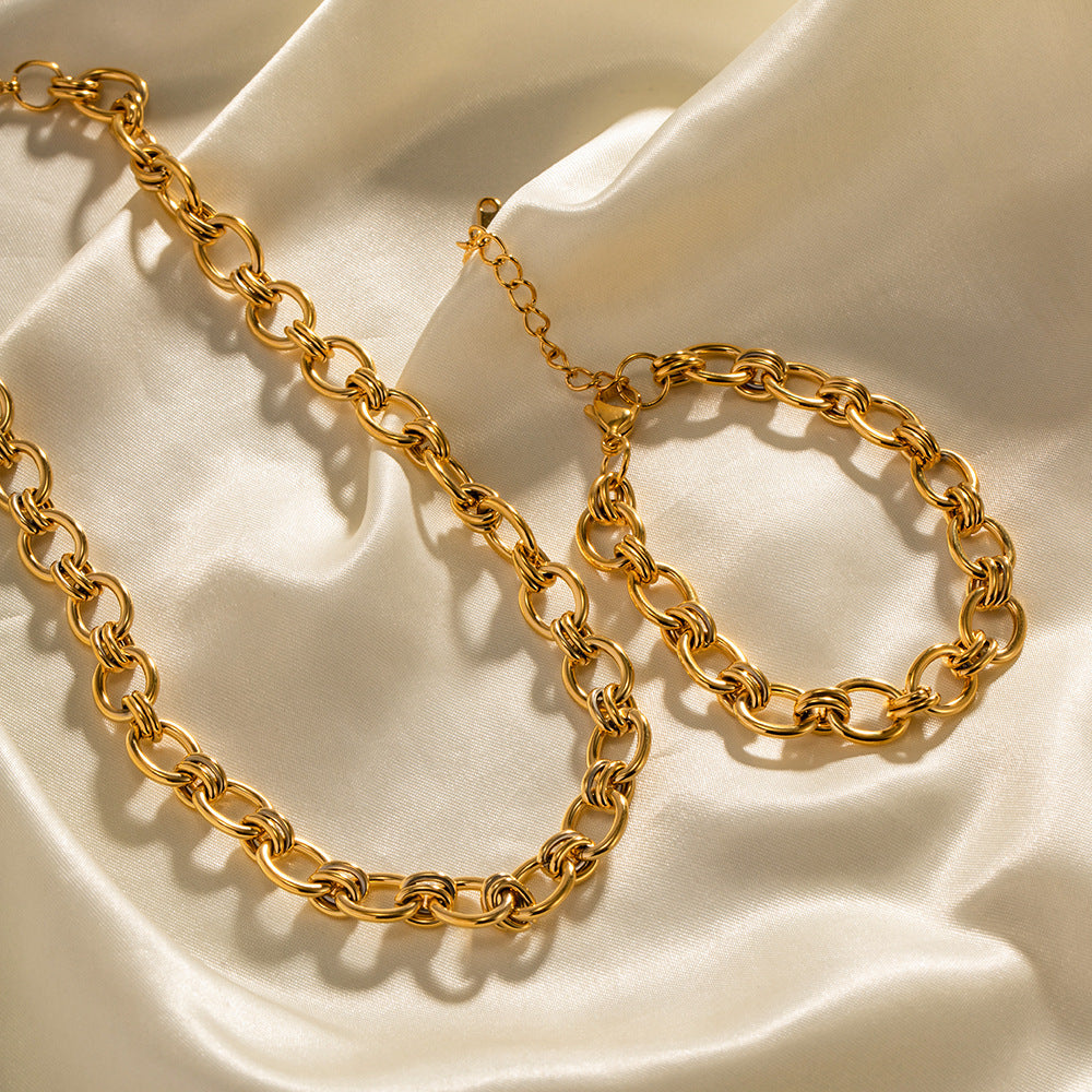 Stainless steel 18k gold-plated bracelet