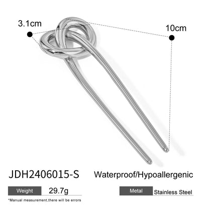 Stainless steel 18k gold-plated hair stick