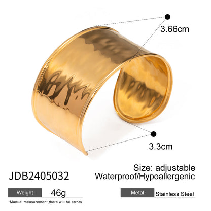 Stainless steel 18k gold-plated cuff bracelet